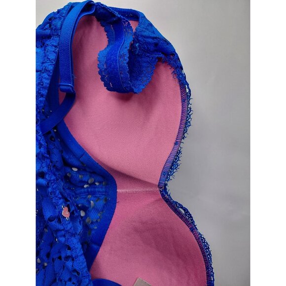 Pink Blue Lace Padded Bralette With Adjustable Straps. color variate in the pic - Picture 6 of 6